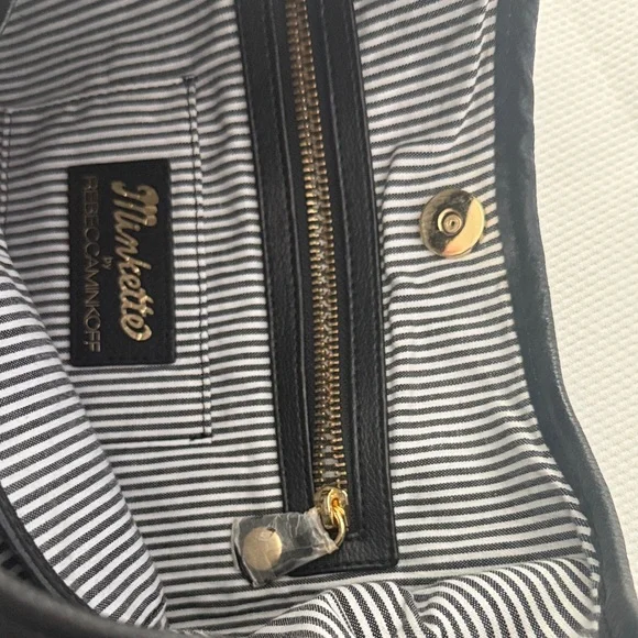 Minkette by Rebecca Minkoff Black Hobo Bag with Gold Accents